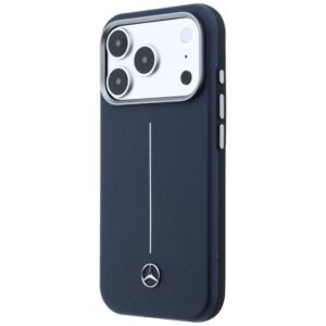 Dėklas Mercedes Leather Semi Wrap Iconic Line MagSafe Apple iPhone 17 Pro navy - Image 2