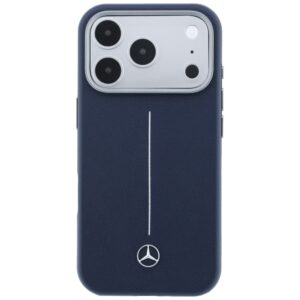 Dėklas Mercedes Leather Semi Wrap Iconic Line MagSafe Apple iPhone 17 Pro navy - Image 3