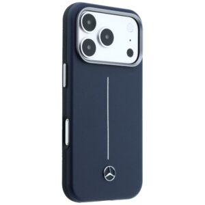 Dėklas Mercedes Leather Semi Wrap Iconic Line MagSafe Apple iPhone 17 Pro navy - Image 4