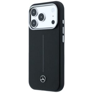 Dėklas Mercedes Leather Semi Wrap Iconic Line MagSafe Apple iPhone 17 Pro juodos spalvos - Image 2