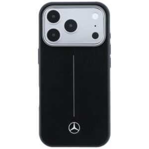 Dėklas Mercedes Leather Semi Wrap Iconic Line MagSafe Apple iPhone 17 Pro juodos spalvos - Image 3