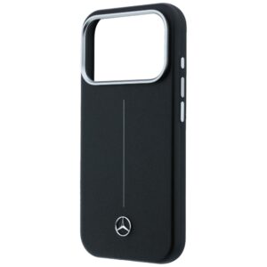 Dėklas Mercedes Leather Semi Wrap Iconic Line MagSafe Apple iPhone 17 Pro Max juodos spalvos - Image 6