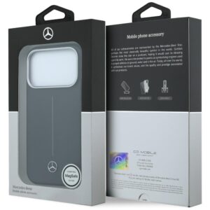 Dėklas Mercedes Leather Semi Wrap Iconic Line MagSafe Apple iPhone 17 Pro Max juodos spalvos - Image 8