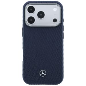 Dėklas Mercedes Leather Semi Wrap Wood Effect MagSafe Apple iPhone 17 Pro Max navy - Image 3