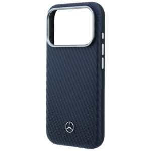 Dėklas Mercedes Leather Semi Wrap Wood Effect MagSafe Apple iPhone 17 Pro Max navy - Image 6