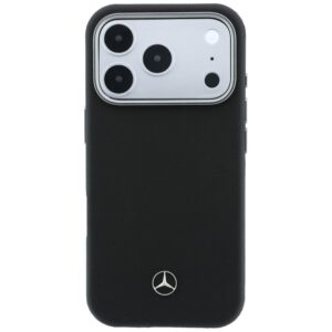 Dėklas Mercedes Leather Semi Wrap Wood Effect MagSafe Apple iPhone 17 Pro Max juodos spalvos - Image 3