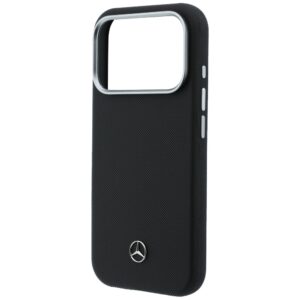 Dėklas Mercedes Leather Semi Wrap Wood Effect MagSafe Apple iPhone 17 Pro Max juodos spalvos - Image 6