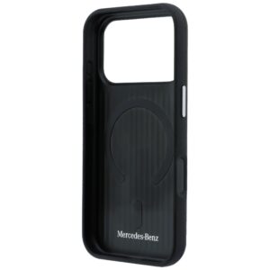 Dėklas Mercedes Leather Semi Wrap Wood Effect MagSafe Apple iPhone 17 Pro Max juodos spalvos - Image 7
