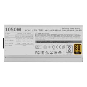 Cooler Master MWE Gold 1050 V2 ATX 3.1 White Edition maitinimo blokas 1050 W 24-pin ATX Balta - Image 3
