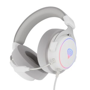 GENESIS Neon 764 Laisvų rankų įranga Vielinis Su lankeliu Žaidimams USB A tipo Balta - Image 2