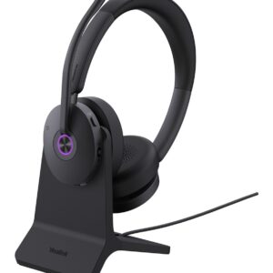 Yealink BH74 + Stand Teams USB-C/A Laisvų rankų įranga Bevielis Su lankeliu Biuras / skambučių centras USB Type-C / USB Type-A Bluetooth Įkrovimo stovas Juoda - Image 2