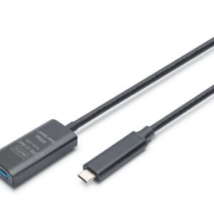 Digitus DA-73113 USB kabelis USB 3.2 Gen 2 (3.1 Gen 2) 5 m USB C USB A Juoda - Image 1