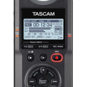 Tascam DR-40XP - nešiojamas keturių takelių skaitmeninis įrašymo įrenginys su USB garso sąsaja