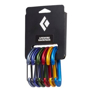 Black Diamond Litewire Rackpack Fiksuojamasis karabinas D formos Plienas Mėlyna, Žalia, Raudona, Geltona 6 vnt