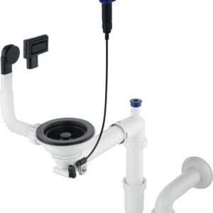 Sifonas DEANTE Space-Saver (ZXYN972) granito 1 dubens kriauklėms Balta, Juoda