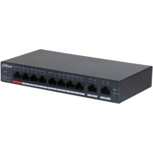 Dahua Technology DH-CS4010-8ET-110 tinklo komutatorius Valdomas L2 Fast Ethernet (10/100) Maitinimas per Eternetą (PoE) Juoda