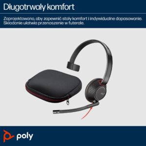HP Poly „Poly Blackwire 5210“ monauralinės ausinės su „USB-C_ jungtimi, 3,5 mm kištuku ir „USB-C/A“ adapteriu - Image 3