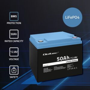 Qoltec 53704 LiFePO4 ličio geležies fosfato baterija | 12,8 V | 50Ah | 640Wh | BMS - Image 2