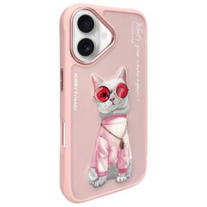 Nimmy dėklas Apple iPhone 16 6.1" pink Glasses Cool Cat - Image 2