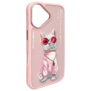 Nimmy dėklas Apple iPhone 16 6.1" pink Glasses Cool Cat - Image 4