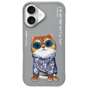 Nimmy dėklas Apple iPhone 16 6.1" gray Glasses Cool Cat - Image 1