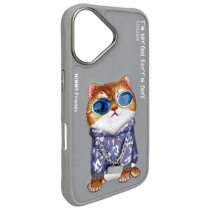 Nimmy dėklas Apple iPhone 16 6.1" gray Glasses Cool Cat - Image 4