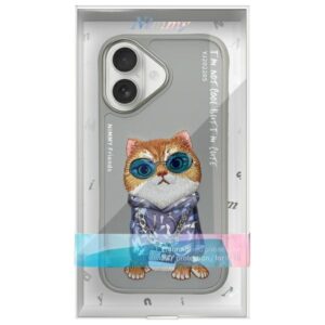 Nimmy dėklas Apple iPhone 16 6.1" gray Glasses Cool Cat - Image 10