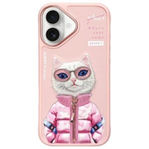 Nimmy dėklas Apple iPhone 16 6.1" rožinės spalvos Cool&Cute 2.0 Cat
