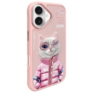 Nimmy dėklas Apple iPhone 16 6.1" rožinės spalvos Cool&Cute 2.0 Cat - Image 2