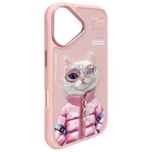 Nimmy dėklas Apple iPhone 16 6.1" rožinės spalvos Cool&Cute 2.0 Cat - Image 4