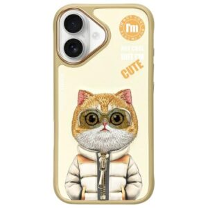 Nimmy dėklas Apple iPhone 16 6.1" khaki Cool&Cute 2.0 Cat