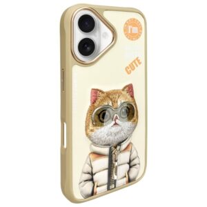 Nimmy dėklas Apple iPhone 16 6.1" khaki Cool&Cute 2.0 Cat - Image 2