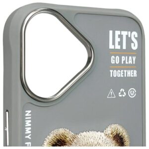 Nimmy dėklas Apple iPhone 16 6.1" pilkos spalvos Cool&Cute 2.0 Bear - Image 5