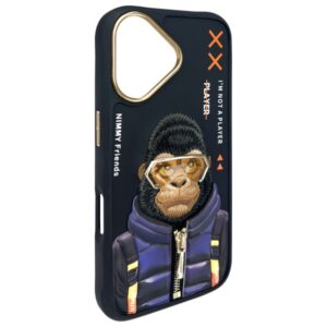Nimmy dėklas Apple iPhone 16 6.1" juodos spalvos Cool&Cute 2.0 Monkey - Image 4