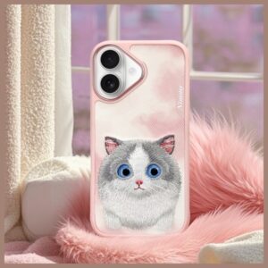 Nimmy dėklas Apple iPhone 16 6.1" rožinės spalvos Big Eyed Pet 2.0 Cat - Image 10
