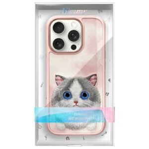 Nimmy dėklas Apple iPhone 16 Pro Max 6.9" rožinės spalvos Big Eyed Pet 2.0 Cat - Image 9