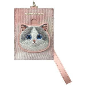 Nimmy card wallet rožinės spalvos Big Eyed Pet 2.0 Cat