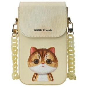 Nimmy 3in1 Set phone bag + wallet + locator case khaki Big Eyed Pet 2.0 Cat - Image 2
