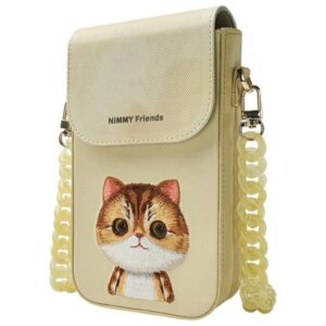 Nimmy 3in1 Set phone bag + wallet + locator case khaki Big Eyed Pet 2.0 Cat - Image 5