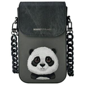 Nimmy 3in1 Set phone bag + wallet + locator case juodos spalvos Big Eyed Pet 2.0 Panda - Image 2