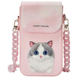 Nimmy 3in1 Set phone bag + wallet + locator case rožinės spalvos Big Eyed Pet 2.0 Cat - Image 2