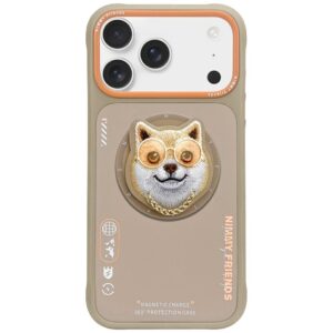 Dėklas Nimmy Glasses Cool Dog MagSafe for Apple iPhone 17 Pro beige - Image 1