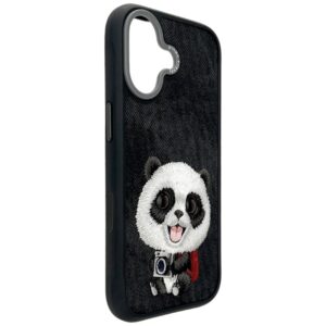 Dėklas Nimmy Big Eyed Pet 2.0 Panda Apple iPhone 17 juodos spalvos - Image 3