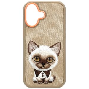 Nimmy Big Eyed Pet 2.0 Cat Dėklas Apple iPhone 17 Beige