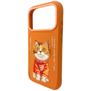 Dėklas Nimmy Glasses Cool Cat for Apple iPhone 17 Pro oranžinės spalvos - Image 4