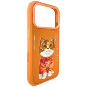 Dėklas Nimmy Glasses Cool Cat for Apple iPhone 17 Pro oranžinės spalvos - Image 5