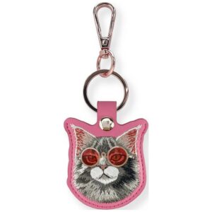 Dėklas locatorr Nimmy Glasses Cool and Cute Cat rožinės spalvos - Image 1