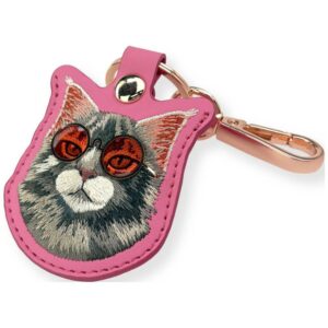 Dėklas locatorr Nimmy Glasses Cool and Cute Cat rožinės spalvos - Image 5