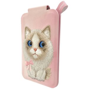 Magnetic phone wallet stand Nimmy New Big-Eye Cute Pets 2.0 Cat rožinės spalvos - Image 2
