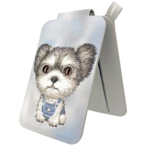 Magnetic phone wallet stand Nimmy New Big-Eye Cute Pets 2.0 Dog pilkos spalvos - Image 3